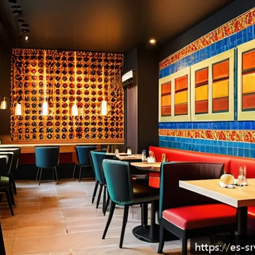 Home 33 서비스 디자인과 마케팅의 통합 전략 - A vibrant modern restaurant interior filled with warm lighting and cozy seating, showing diverse cus...