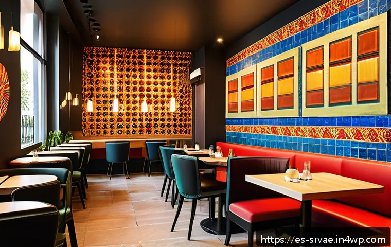 서비스 디자인과 마케팅의 통합 전략 - A vibrant modern restaurant interior filled with warm lighting and cozy seating, showing diverse cus...