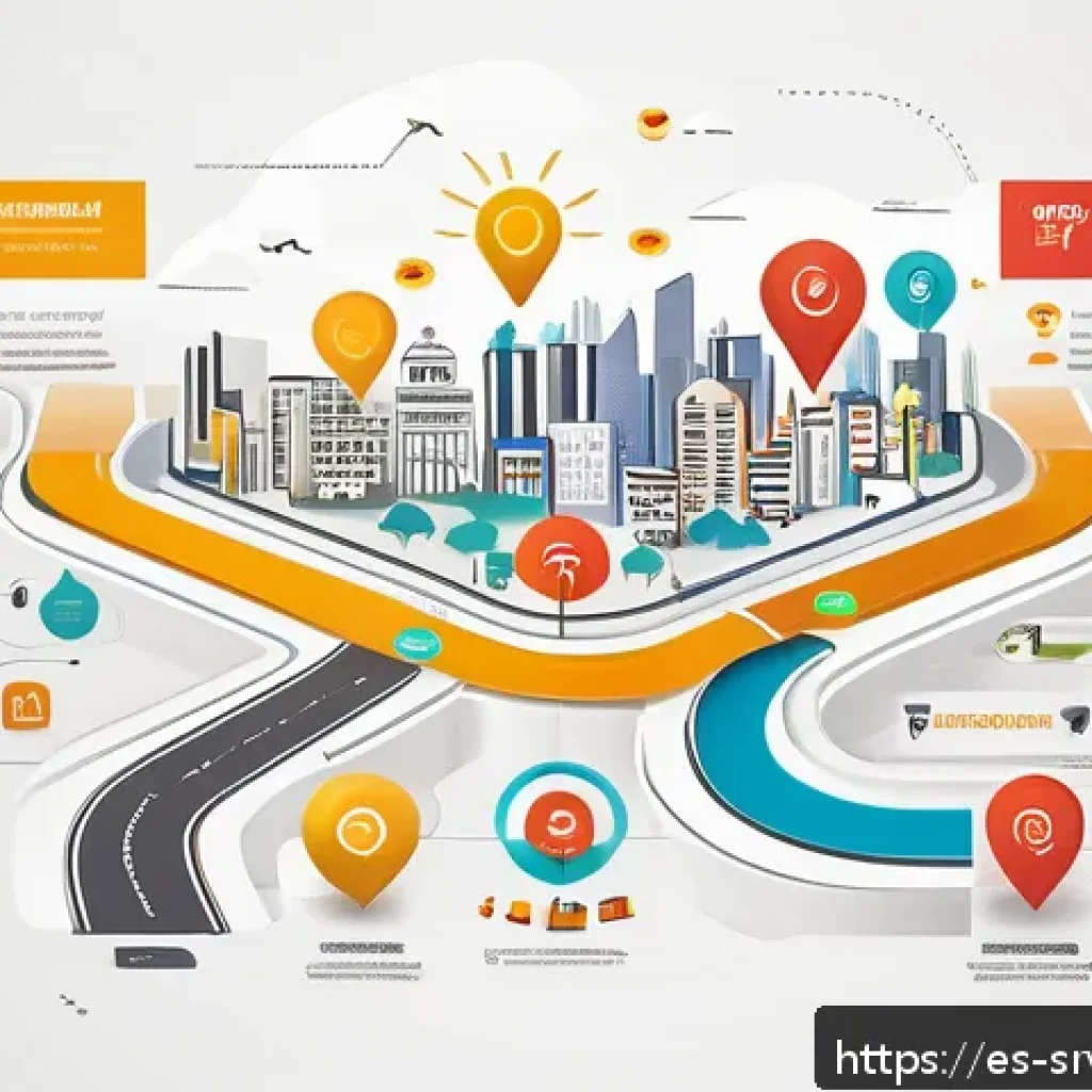 서비스 디자인 도구와 기법 소개 - A detailed, vibrant infographic-style illustration showing a customer journey map for a Spanish-spea...