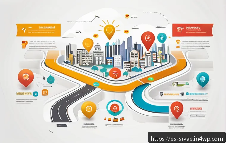 서비스 디자인 도구와 기법 소개 - A detailed, vibrant infographic-style illustration showing a customer journey map for a Spanish-spea...